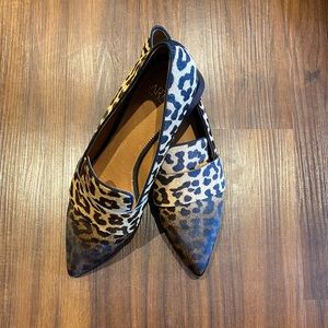 Franco Sarto Leopard Print Flats - Black and Tan